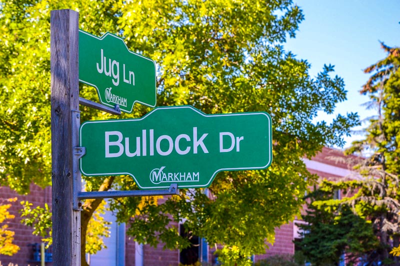 Bullock Markham street sign