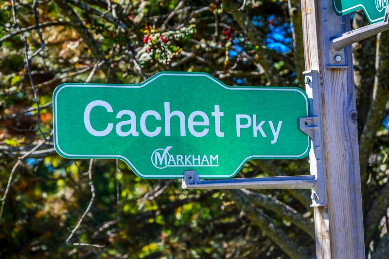 Cachet Markham neighbourhood sign
