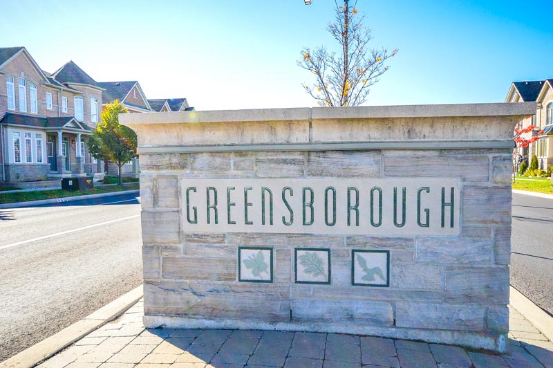 Greensborough Markham neighbourhood sign