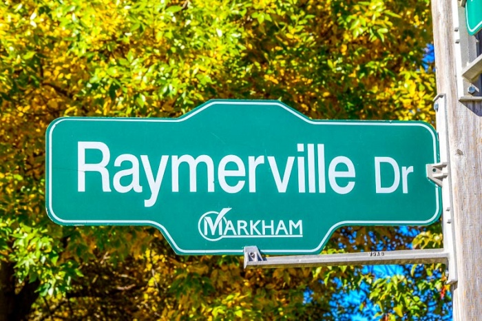 Raymerville neighbourhood Markham sign