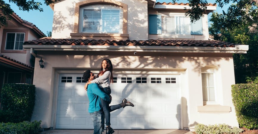 couple buying a house